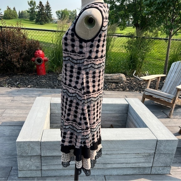 Vintage Y2K 90s Pink Black Lace Sheath Dress - Picture 8 of 12